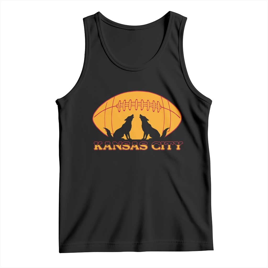 Football Lover Gift Tank Top Midwest Wolf Spirit TS12 Black Print Your Wear