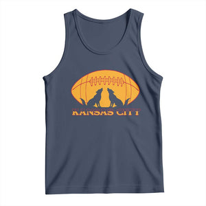 Football Lover Gift Tank Top Midwest Wolf Spirit TS12 Navy Print Your Wear