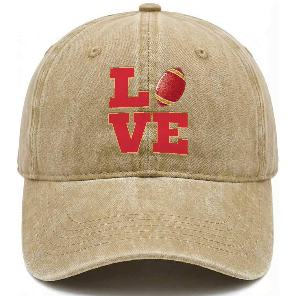 Love Midwest Football Washed Cotton Baseball Cap Gift For Football Fans TS12 Print Your Wear