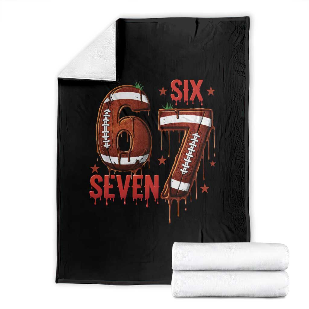 American Football Six Seven Meme Throw Blanket Funny Gen Z Alpha Gift TS12 Black Print Your Wear