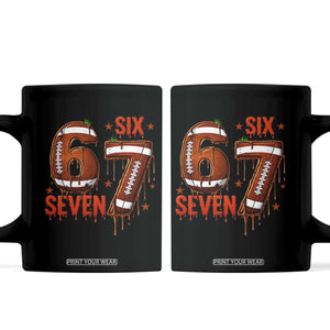 American Football Six Seven Meme Coffee Mug Funny Gen Z Alpha Gift TS12 Black Print Your Wear