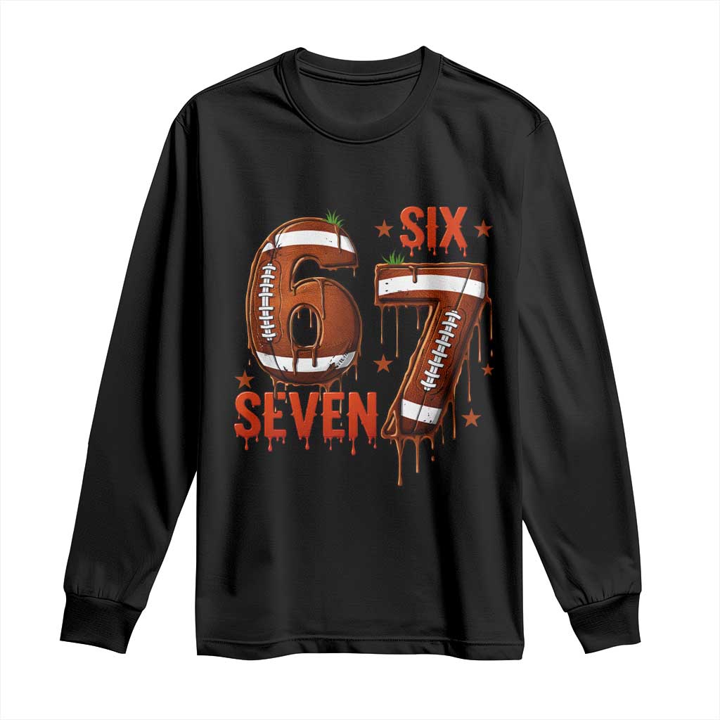 American Football Six Seven Meme Long Sleeve Shirt Funny Gen Z Alpha Gift TS12 Black Print Your Wear