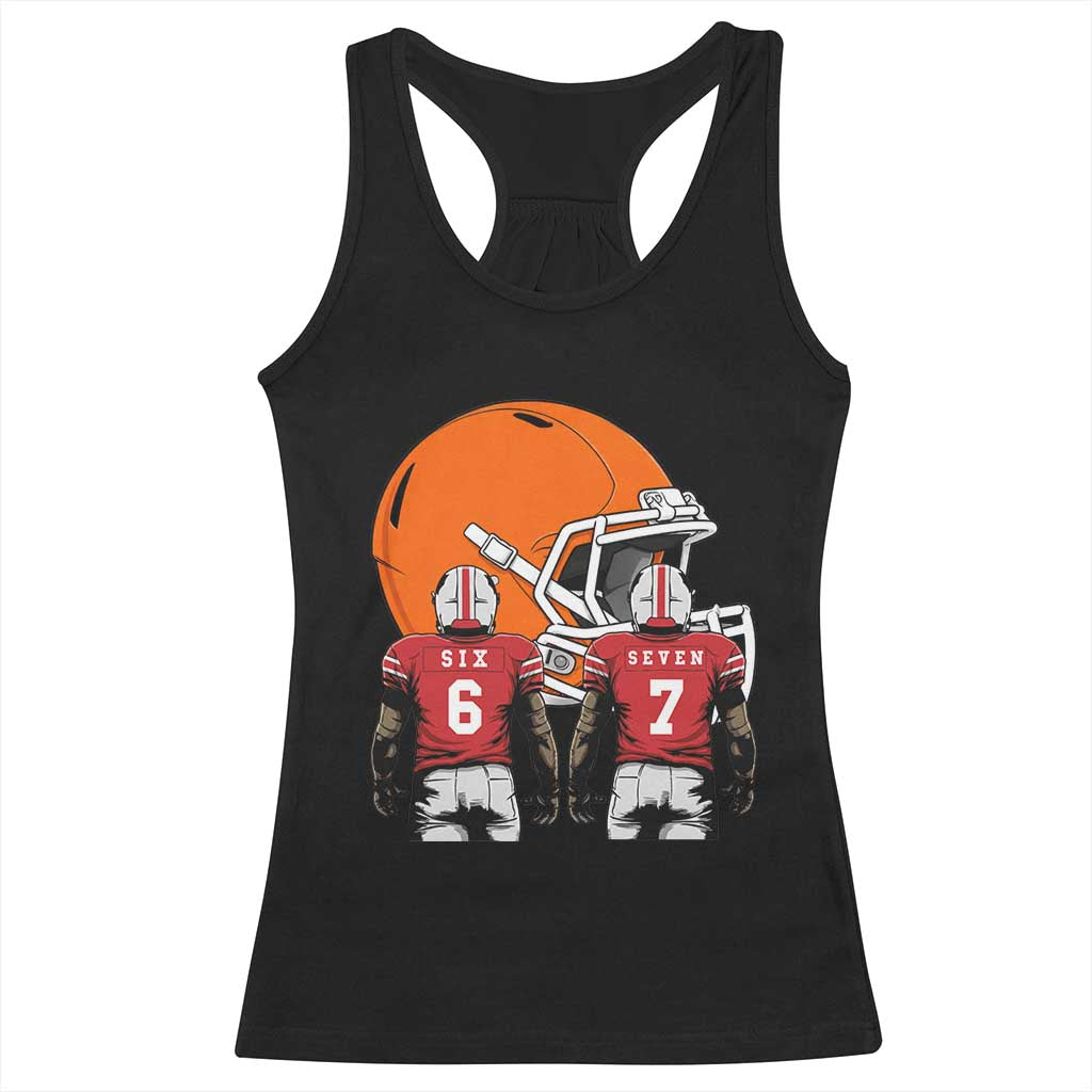 Funny American Football Racerback Tank Top Six Seven Meme TS12 Black Print Your Wear