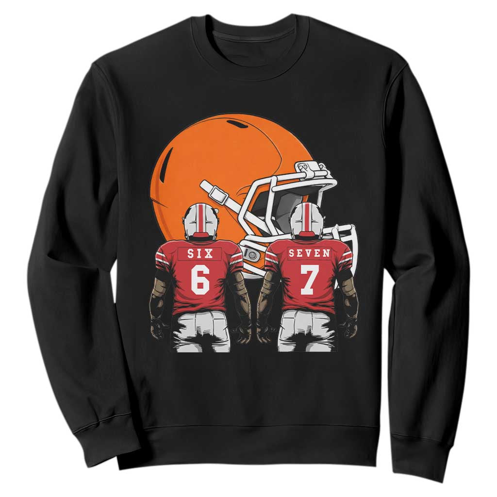Funny American Football Sweatshirt Six Seven Meme TS12 Black Print Your Wear