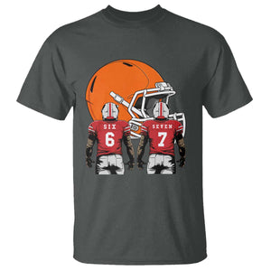 Funny American Football T Shirt Six Seven Meme TS12 Dark Heather Print Your Wear