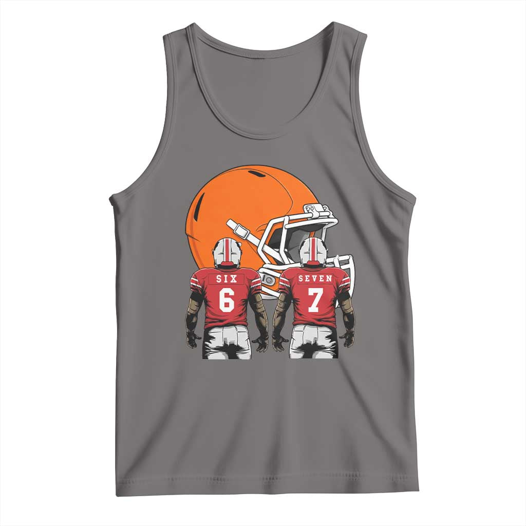 Funny American Football Tank Top Six Seven Meme TS12 Deep Heather Print Your Wear