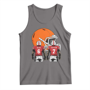 Funny American Football Tank Top Six Seven Meme TS12 Deep Heather Print Your Wear