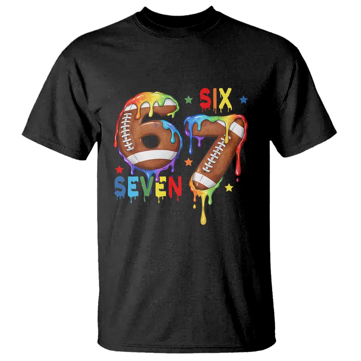 Funny American Football T Shirt 67 Viral Gen Alpha Slang Gift TS12 Black Print Your Wear