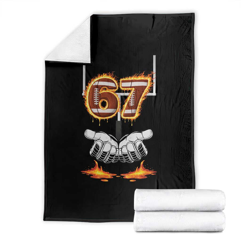 American Football Six Seven Meme Throw Blanket Fire Flame Drip TS12 White Print Your Wear