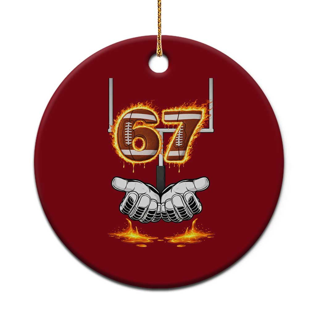 American Football Six Seven Meme Ceramic Ornament Fire Flame Drip TS12 1pc Red Print Your Wear