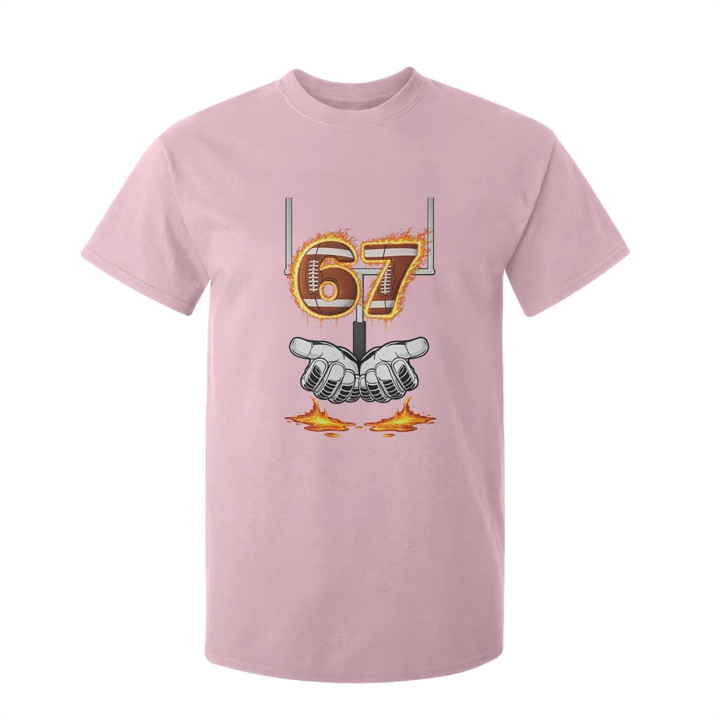 American Football Six Seven Meme T Shirt For Kid Fire Flame Drip TS12 Light Pink Print Your Wear