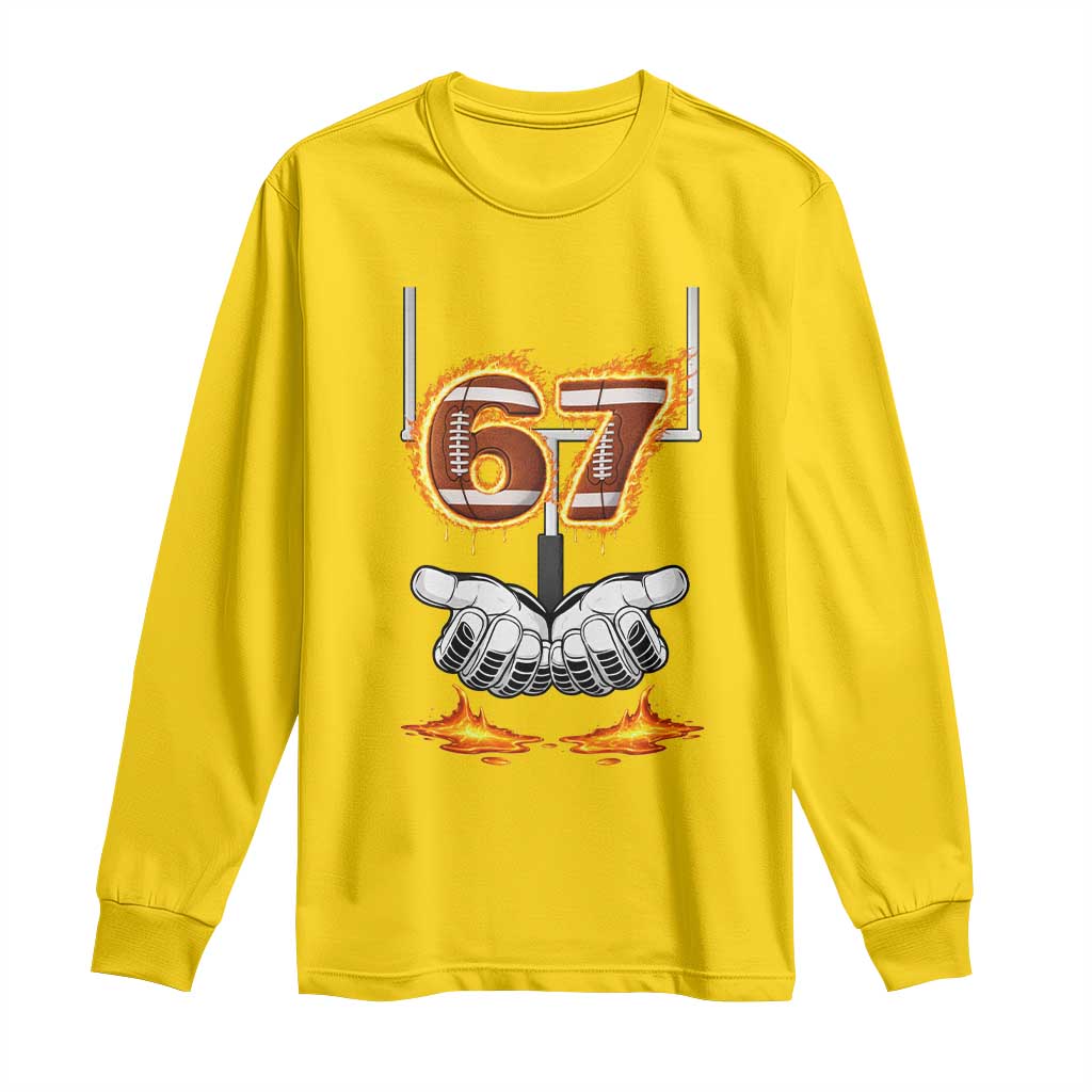 American Football Six Seven Meme Long Sleeve Shirt Fire Flame Drip TS12 Daisy Print Your Wear