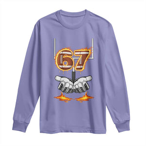 American Football Six Seven Meme Long Sleeve Shirt Fire Flame Drip TS12 Violet Print Your Wear