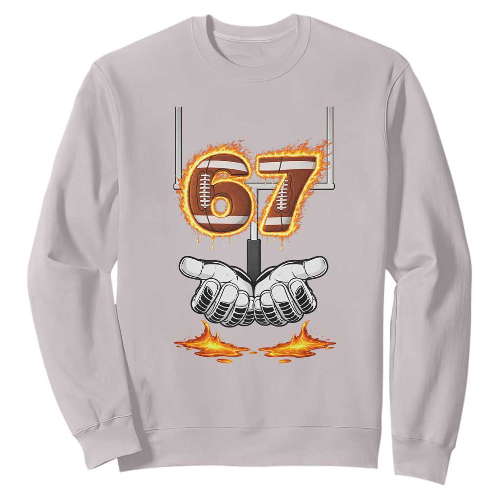 American Football Six Seven Meme Sweatshirt Fire Flame Drip TS12 Ice Gray Print Your Wear