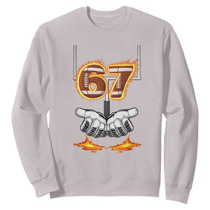American Football Six Seven Meme Sweatshirt Fire Flame Drip TS12 Ice Gray Print Your Wear