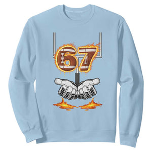 American Football Six Seven Meme Sweatshirt Fire Flame Drip TS12 Light Blue Print Your Wear