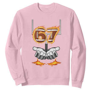 American Football Six Seven Meme Sweatshirt Fire Flame Drip TS12 Light Pink Print Your Wear