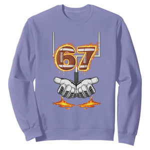 American Football Six Seven Meme Sweatshirt Fire Flame Drip TS12 Violet Print Your Wear