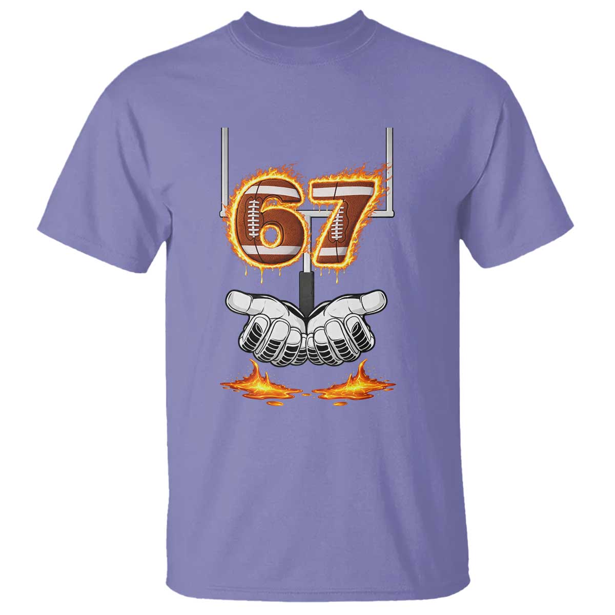 American Football Six Seven Meme T Shirt Fire Flame Drip TS12 Violet Print Your Wear