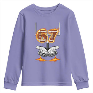 American Football Six Seven Meme Youth Sweatshirt Fire Flame Drip TS12 Violet Print Your Wear