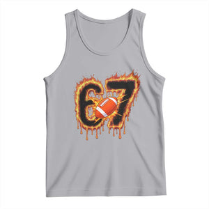 Funny American Football Six Seven Tank Top Fire Drip 67 Meme TS12 Athletic Heather Print Your Wear