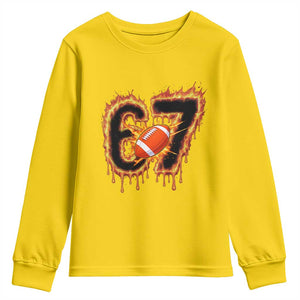 Funny American Football Six Seven Youth Sweatshirt Fire Drip 67 Meme TS12 Daisy Print Your Wear