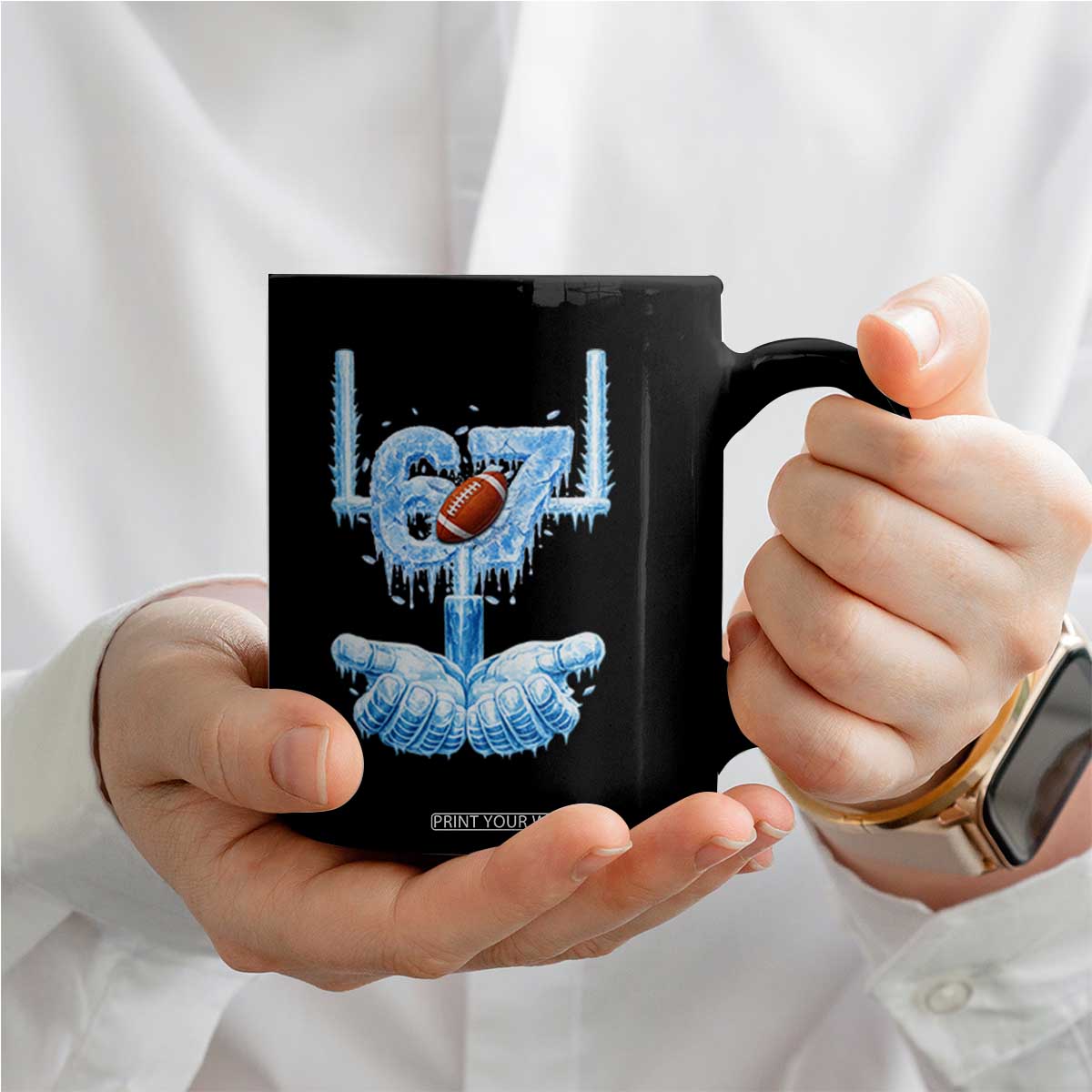 Cool Ice Effect 67 Meme Coffee Mug Funny American Football TS12 Print Your Wear