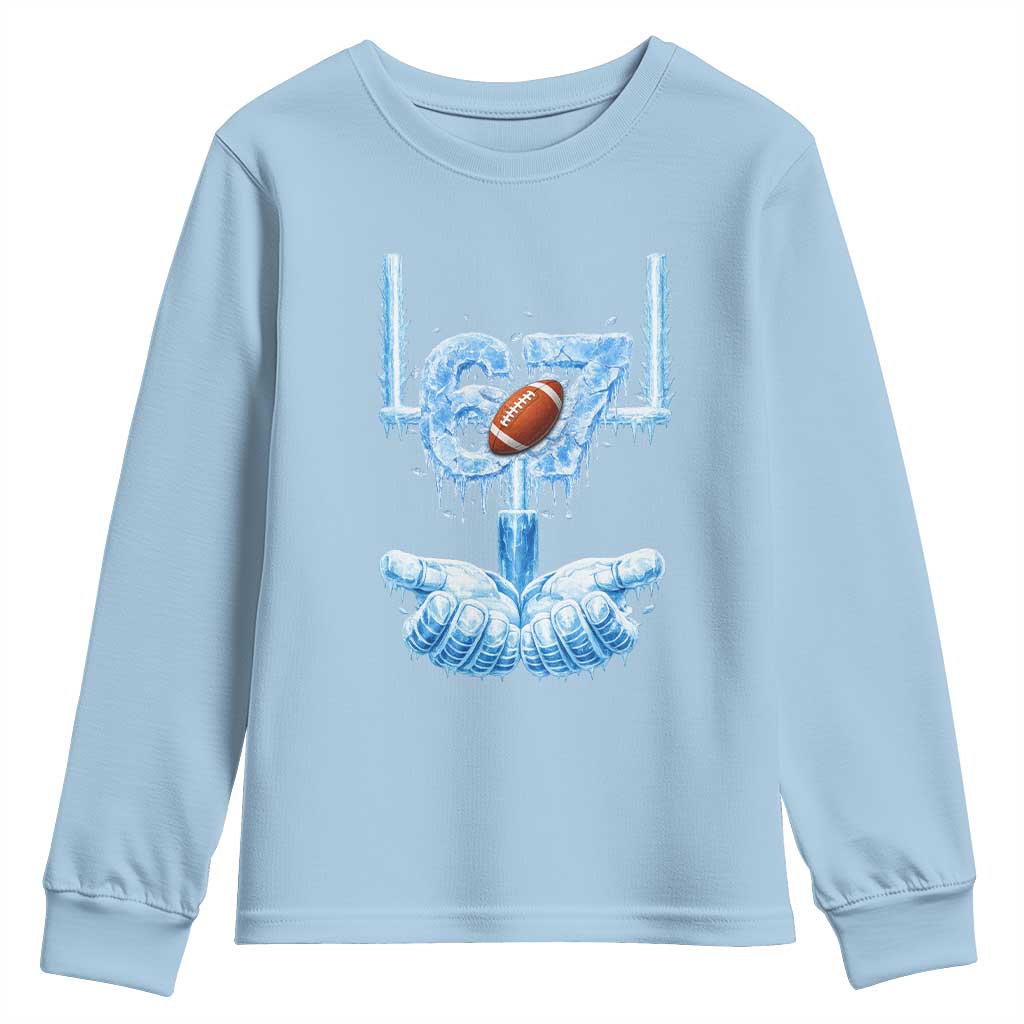 Cool Ice Effect 67 Meme Youth Sweatshirt Funny American Football TS12 Light Blue Print Your Wear
