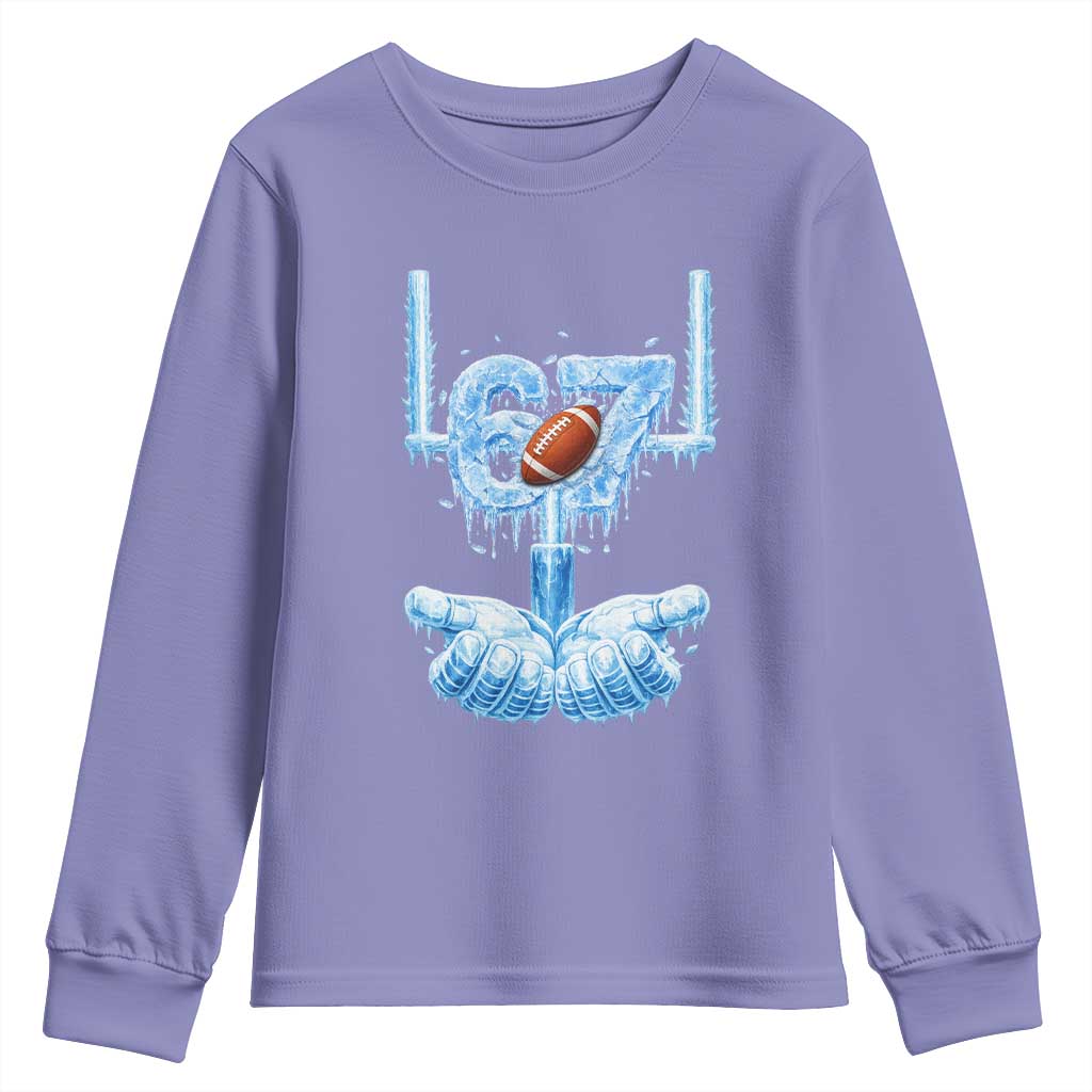 Cool Ice Effect 67 Meme Youth Sweatshirt Funny American Football TS12 Violet Print Your Wear