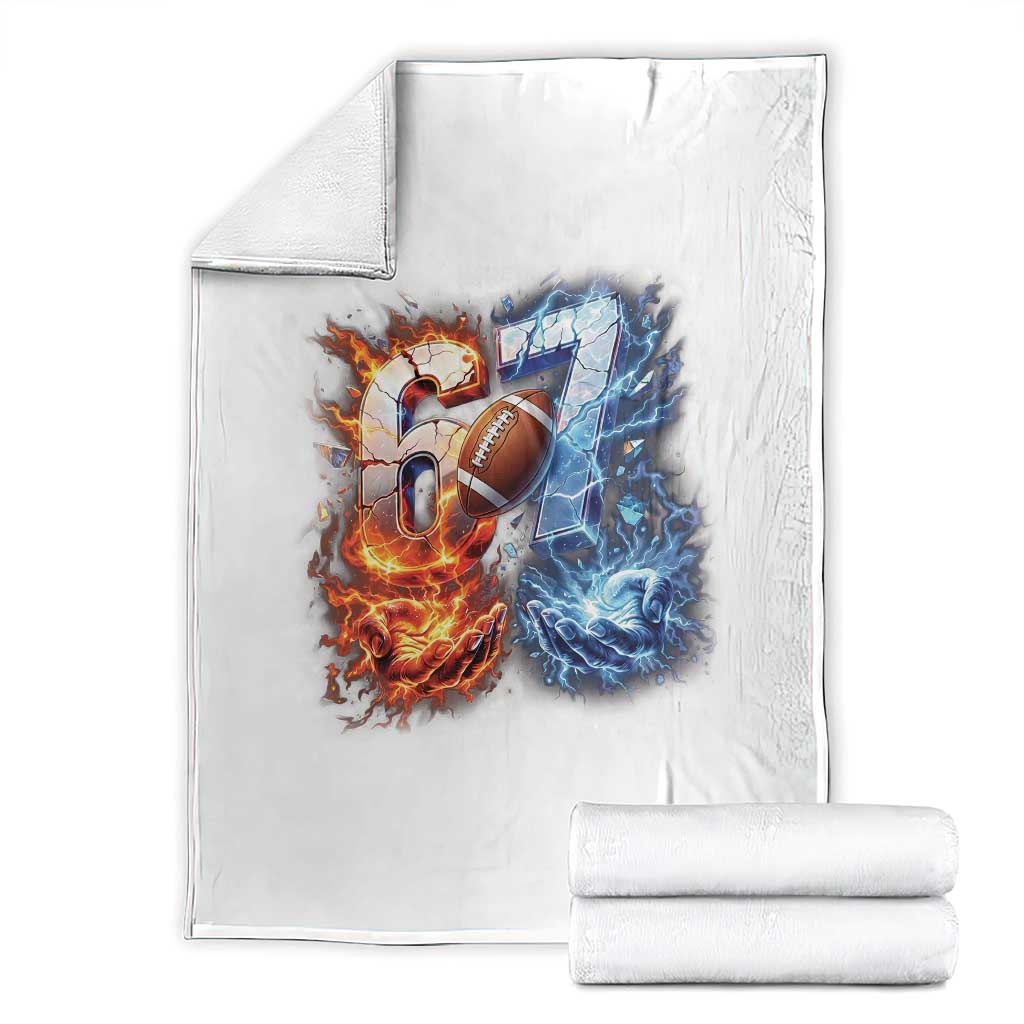 American Football Six Seven Meme Throw Blanket Funny Gen Alpha Slang Gift TS12 White Print Your Wear