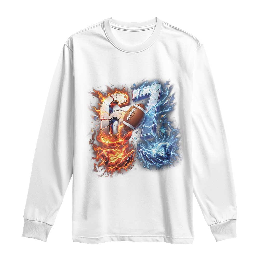 American Football Six Seven Meme Long Sleeve Shirt Funny Gen Alpha Slang Gift TS12 White Print Your Wear