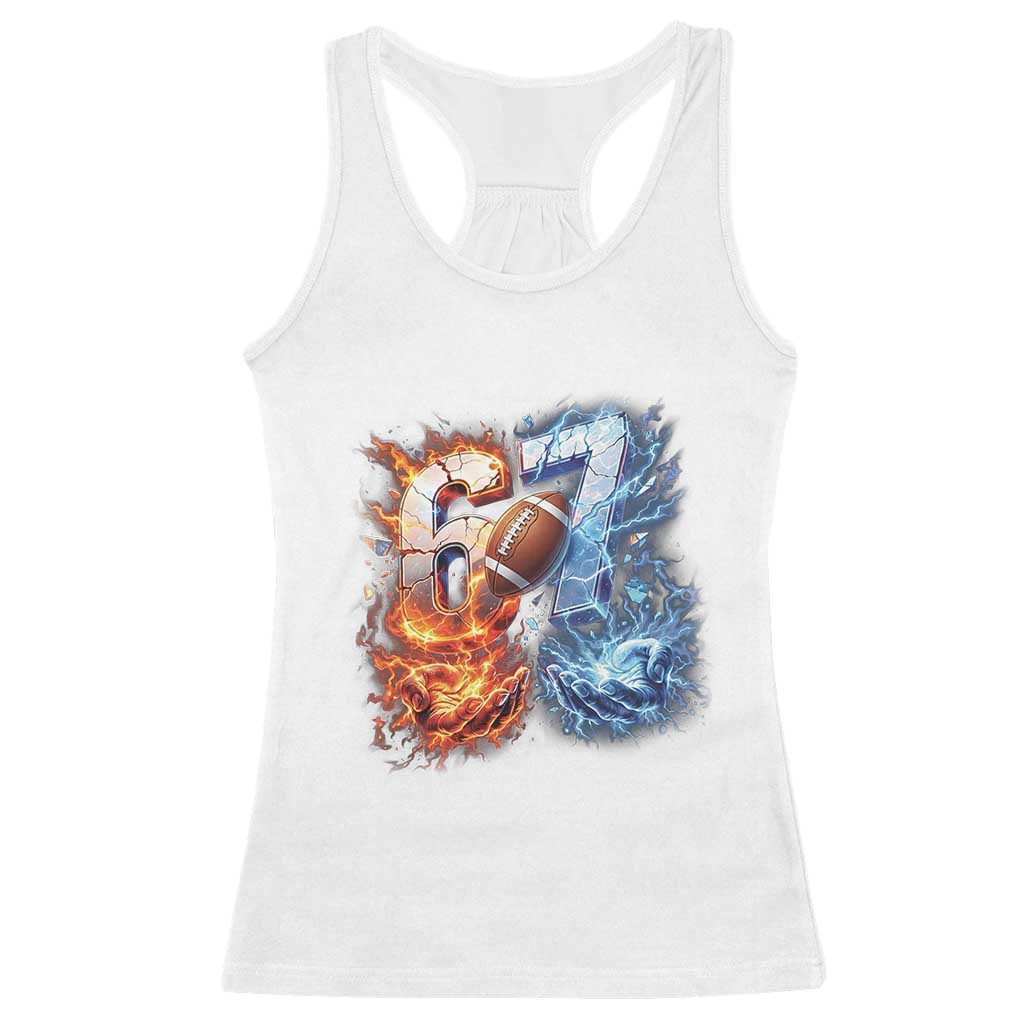 American Football Six Seven Meme Racerback Tank Top Funny Gen Alpha Slang Gift TS12 White Print Your Wear