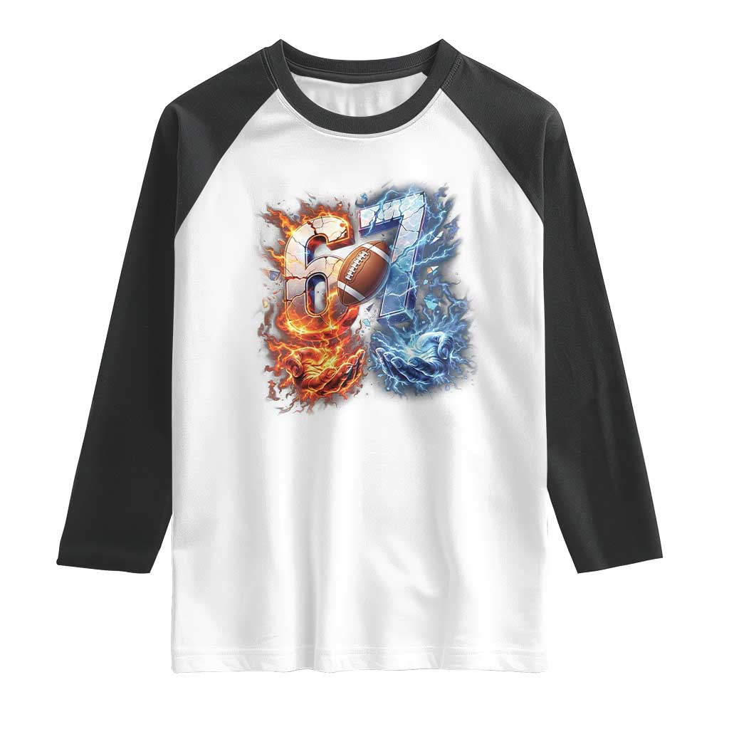 American Football Six Seven Meme Raglan Shirt Funny Gen Alpha Slang Gift TS12 White Black Print Your Wear