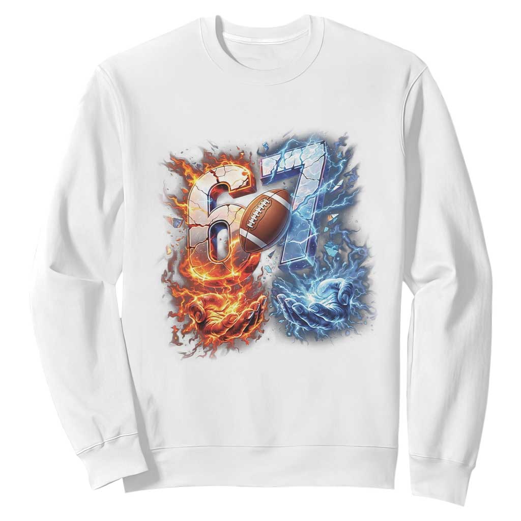 American Football Six Seven Meme Sweatshirt Funny Gen Alpha Slang Gift TS12 White Print Your Wear