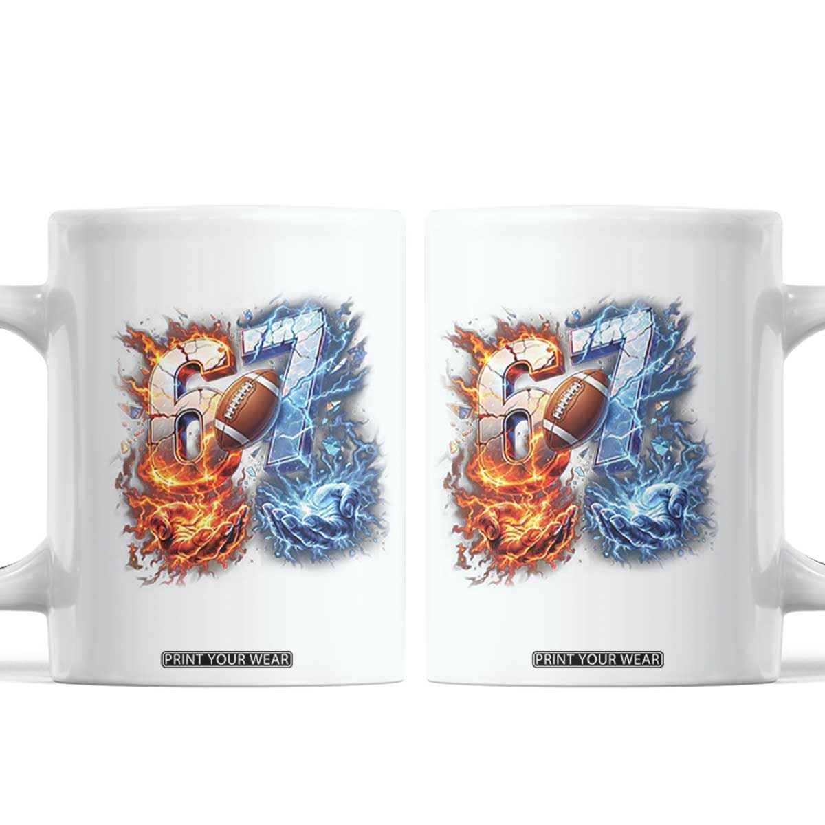 American Football Six Seven Meme Coffee Mug Funny Gen Alpha Slang Gift TS12 White Print Your Wear