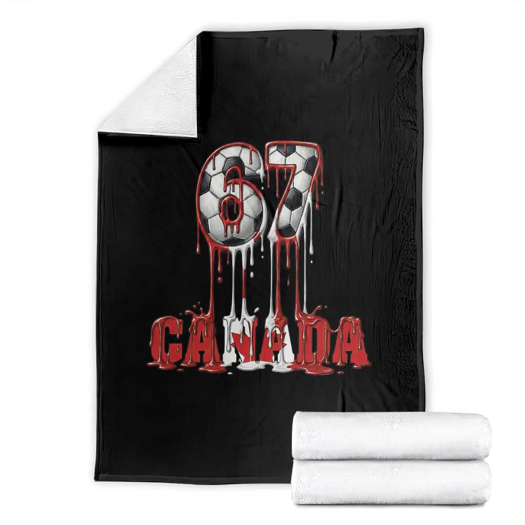 Funny Canada Soccer 67 Meme Throw Blanket Canadian Soccer Lovers TS12 Black Print Your Wear