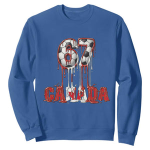 Funny Canada Soccer 67 Meme Sweatshirt Canadian Soccer Lovers TS12 Royal Blue Print Your Wear
