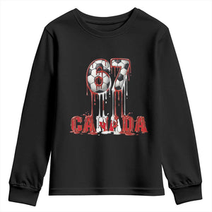 Funny Canada Soccer 67 Meme Youth Sweatshirt Canadian Soccer Lovers TS12 Black Print Your Wear