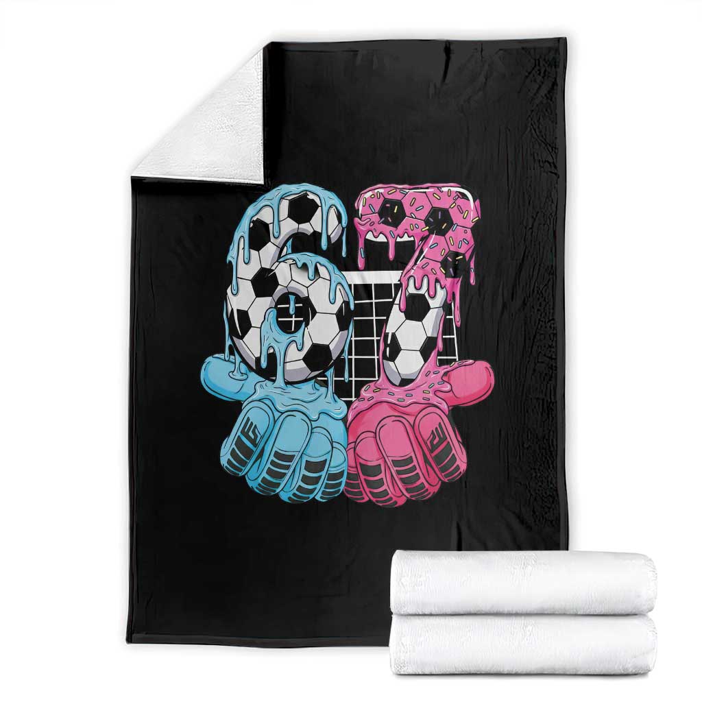 Drip Soccer Six Seven Meme Throw Blanket Funny Gen Alpha Slang TS12 Black Print Your Wear