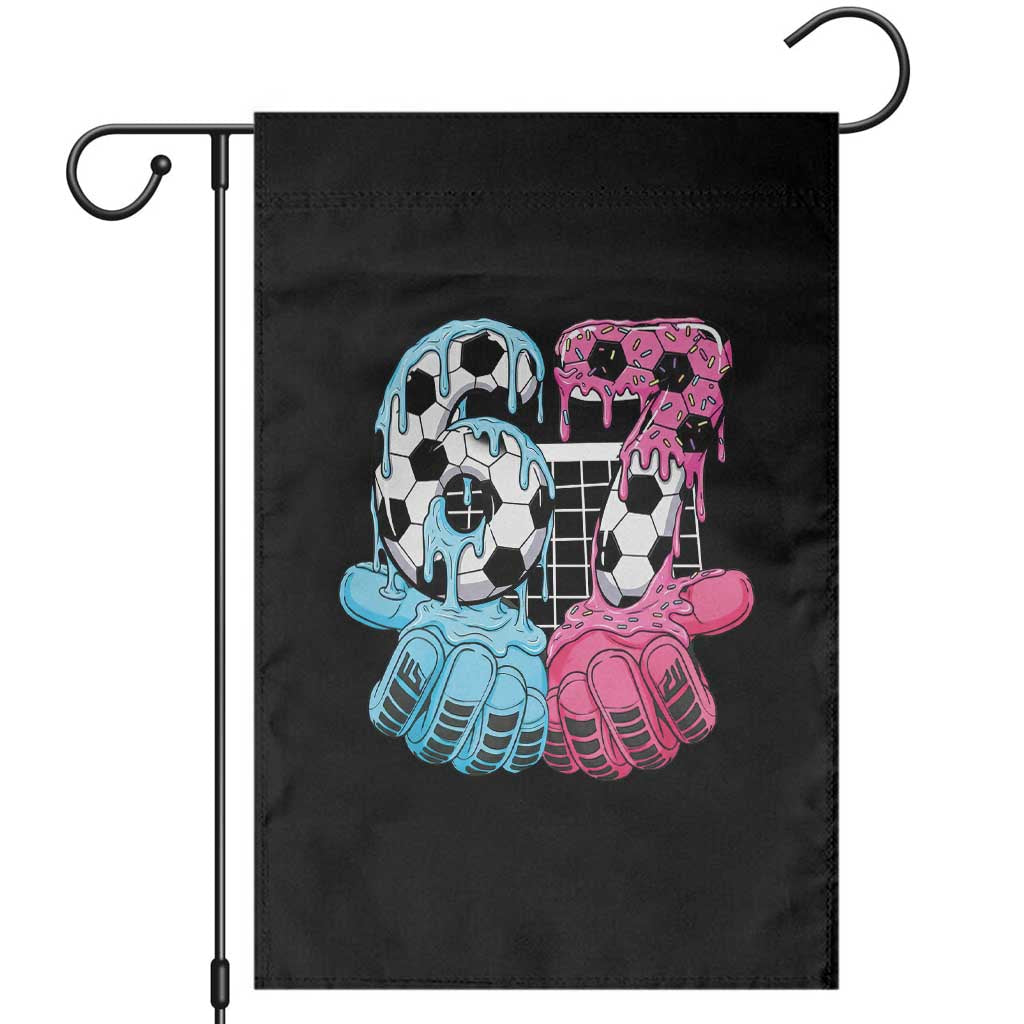 Drip Soccer Six Seven Meme Garden Flag Funny Gen Alpha Slang TS12 Black Print Your Wear