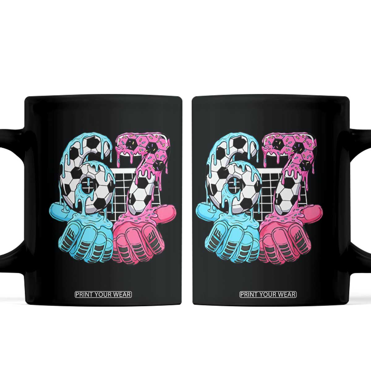 Drip Soccer Six Seven Meme Coffee Mug Funny Gen Alpha Slang TS12 Black Print Your Wear