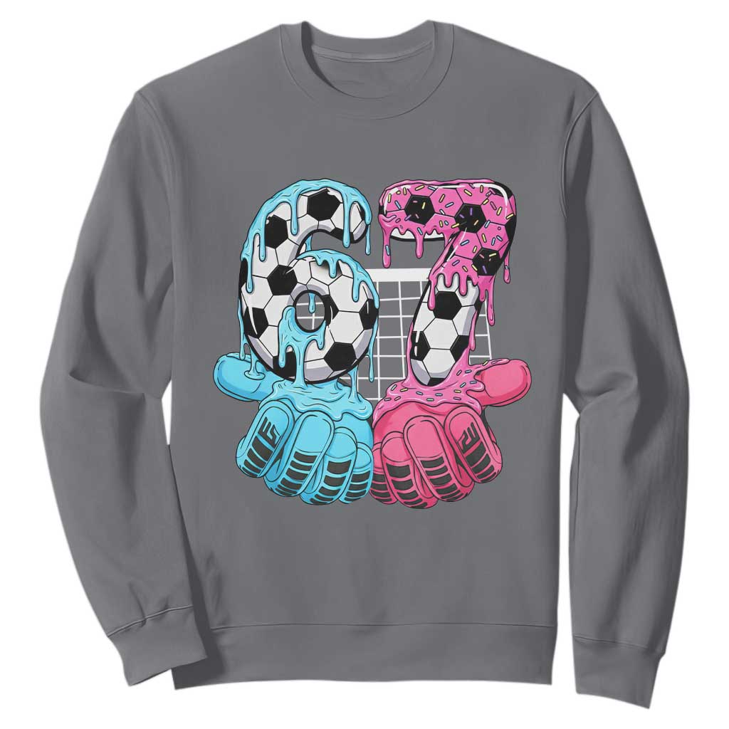 Drip Soccer Six Seven Meme Sweatshirt Funny Gen Alpha Slang TS12 Charcoal Print Your Wear