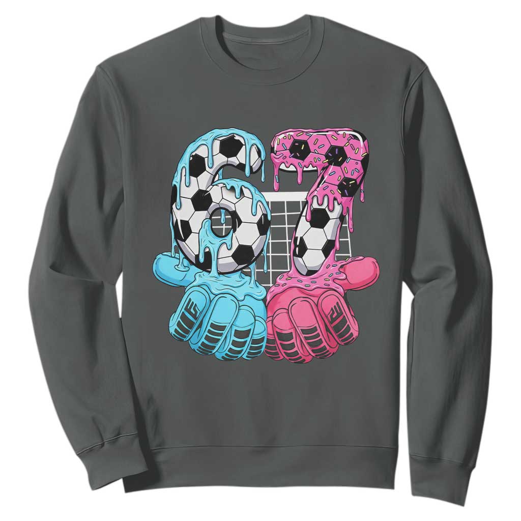 Drip Soccer Six Seven Meme Sweatshirt Funny Gen Alpha Slang TS12 Dark Heather Print Your Wear