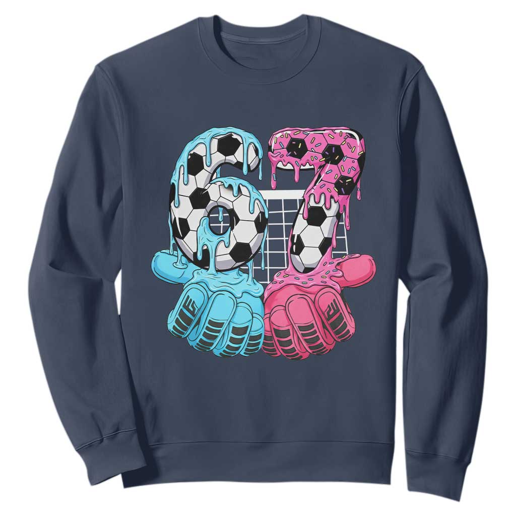 Drip Soccer Six Seven Meme Sweatshirt Funny Gen Alpha Slang TS12 Navy Print Your Wear