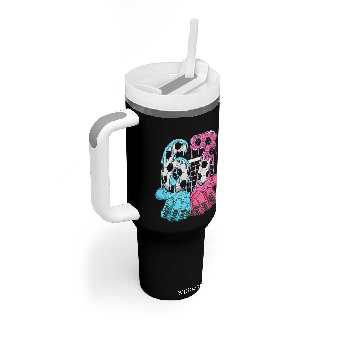 Drip Soccer Six Seven Meme Tumbler With Handle Funny Gen Alpha Slang TS12 Print Your Wear