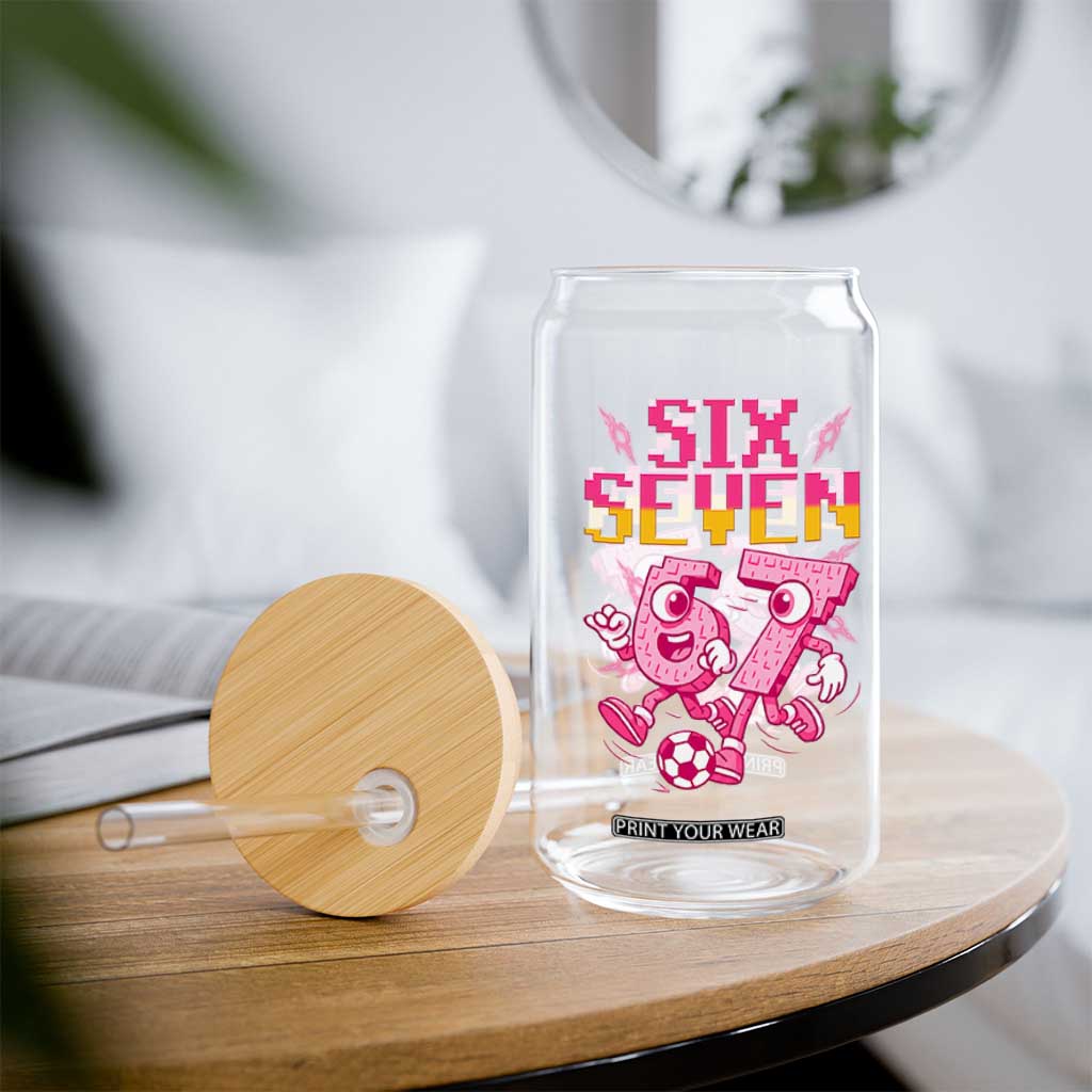 Funny Gen Z Alpha Gift Glass Can Six Seven Meme Soccer Lover TS12 Print Your Wear
