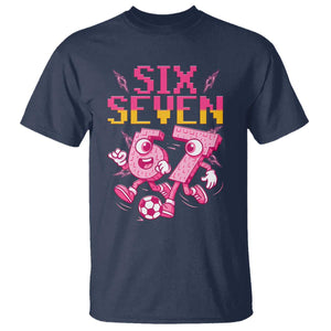 Funny Gen Z Alpha Gift T Shirt Six Seven Meme Soccer Lover TS12 Navy Print Your Wear