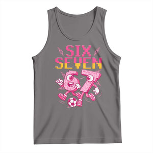 Funny Gen Z Alpha Gift Tank Top Six Seven Meme Soccer Lover TS12 Deep Heather Print Your Wear