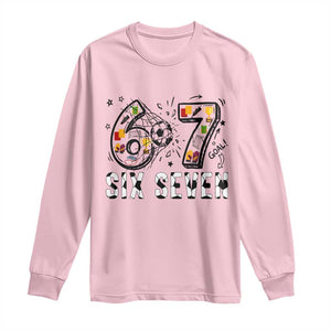 Six Seven Meme Soccer Lover Long Sleeve Shirt Funny Gift For Gen Z TS12 Light Pink Print Your Wear
