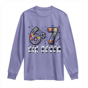 Six Seven Meme Soccer Lover Long Sleeve Shirt Funny Gift For Gen Z TS12 Violet Print Your Wear